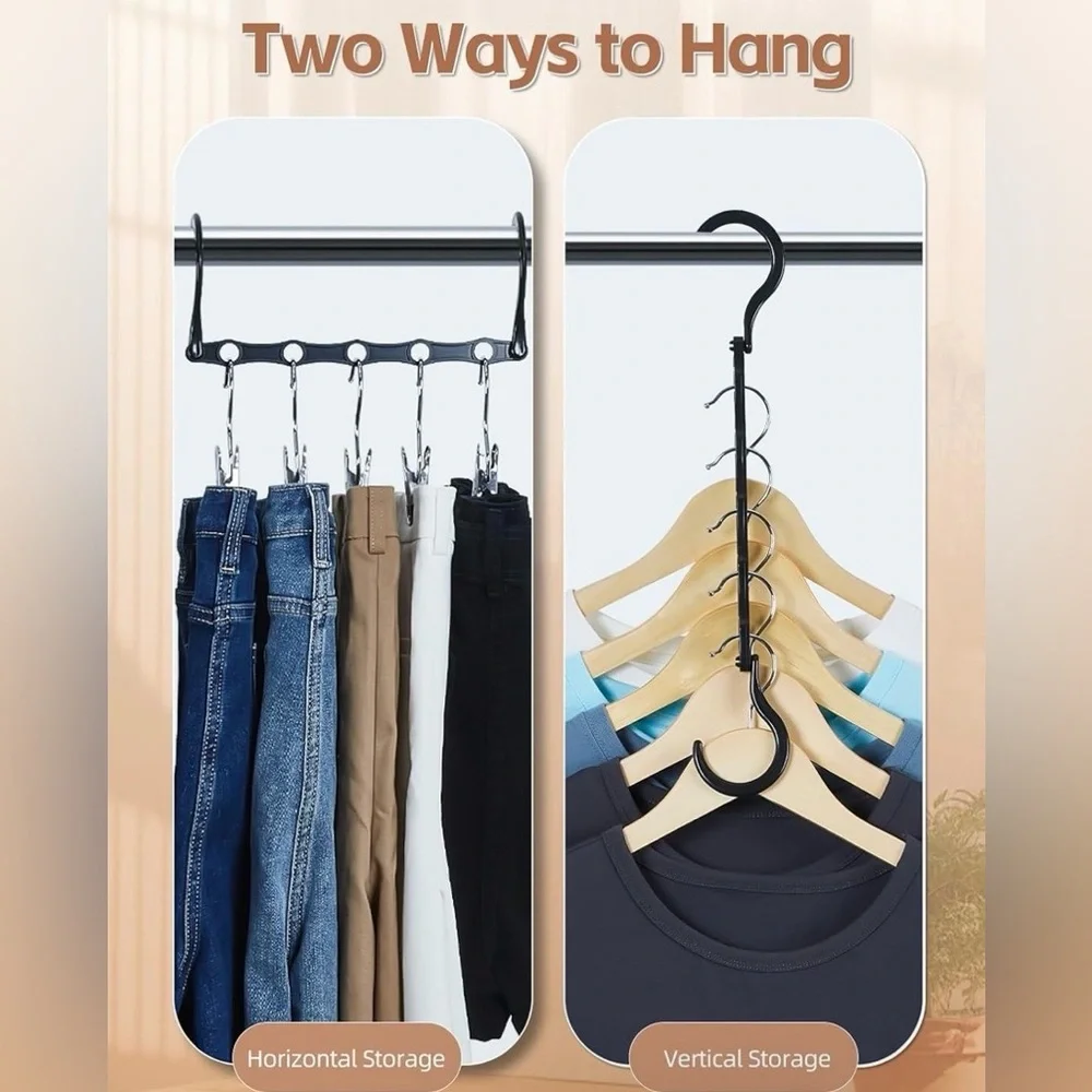 Set of 8 Space Saving Magic Cascading Hangers for Closet Organization